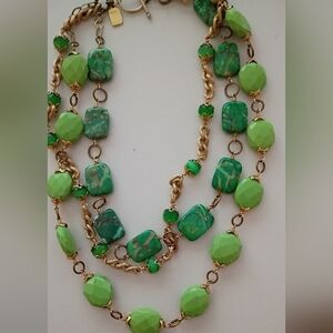 Statement  Green Beaded Necklace